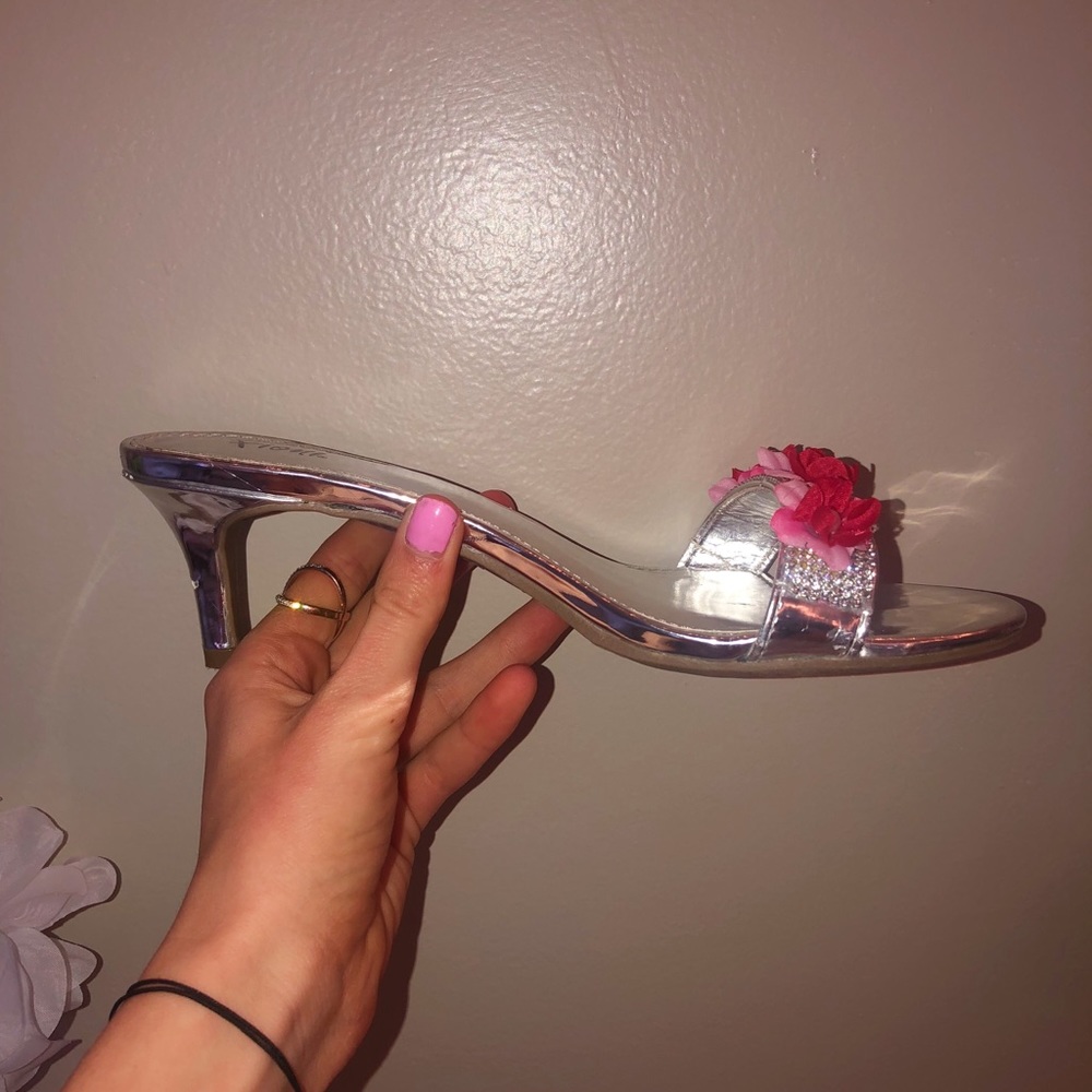 Redone (by me) Fioni Silver Heel Women’s Size 8